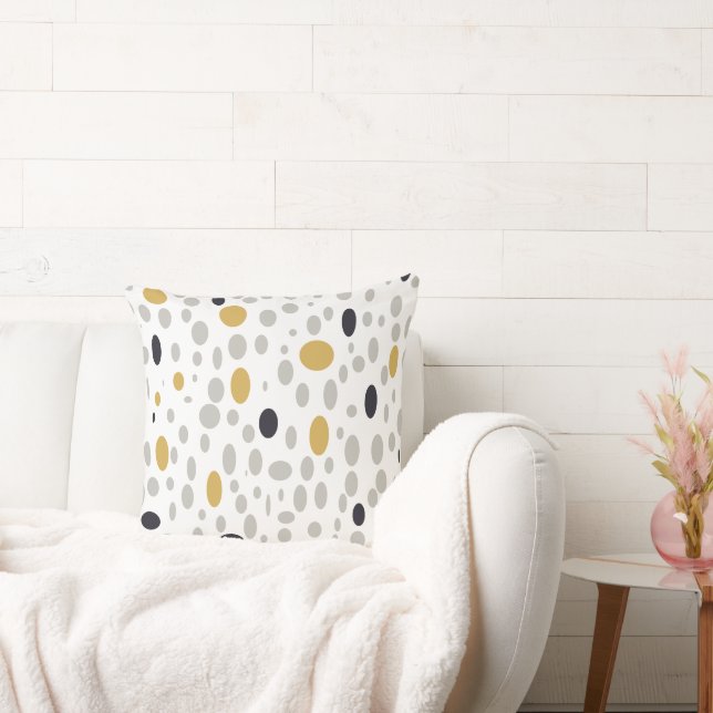 Modern Seamless Doodle Spots Pattern Cushion (Couch)