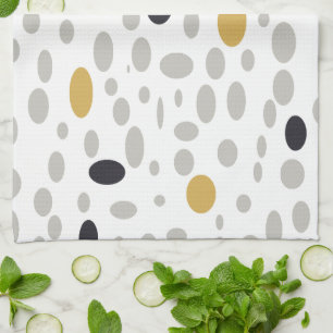 Modern Seamless Doodle Spots Pattern Tea Towel