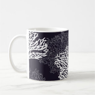 Modern seamless hand drawn coral pattern vintage i coffee mug