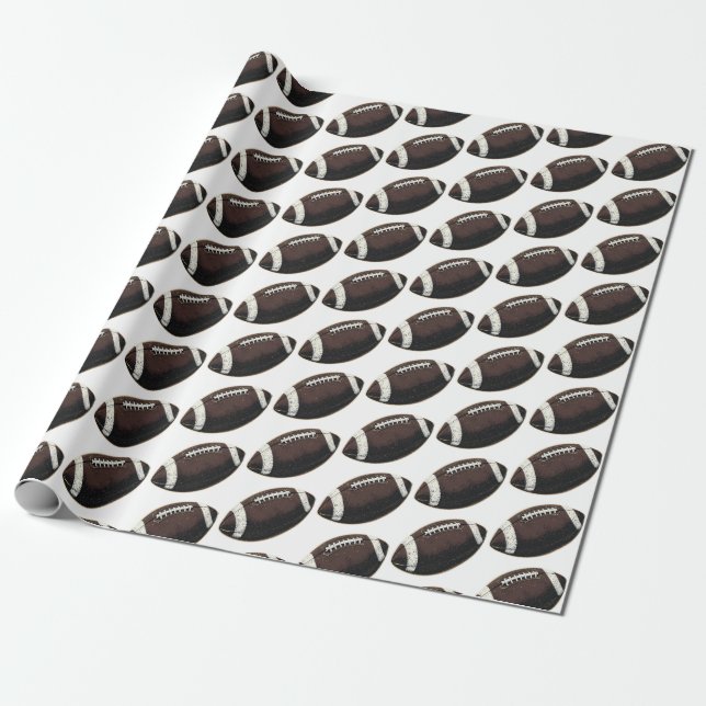 Modern Seamless Pattern American Football Wrapping Paper (Unrolled)