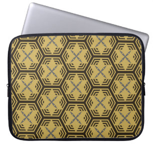 Modern seamless pattern, gold colour. Geometric B Laptop Sleeve