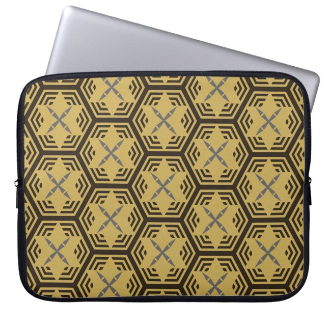 Modern seamless pattern,  gold colour. Geometric B Laptop Sleeve (Front)