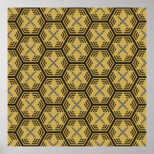 Modern seamless pattern,  gold colour. Geometric B Poster