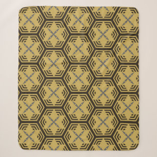 Modern seamless pattern, gold colour. Geometric B Sherpa Blanket