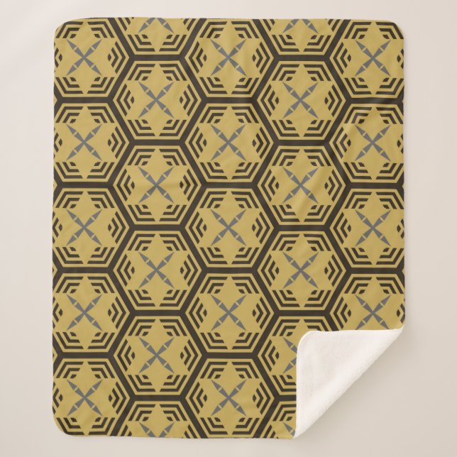Modern seamless pattern,  gold colour. Geometric B Sherpa Blanket (Front)