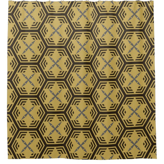 Modern seamless pattern,  gold colour. Geometric B Shower Curtain (Front)