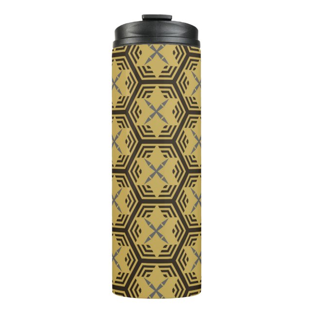 Modern seamless pattern,  gold colour. Geometric B Thermal Tumbler (Front)