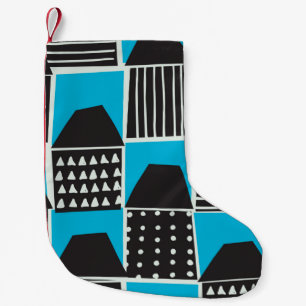 Modern seamless pattern with houses in black and b small christmas stocking