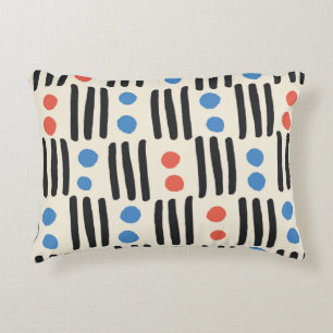 Modern seamless pattern with stripes and dots in b decorative cushion