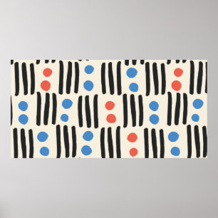Modern seamless pattern with stripes and dots in b poster