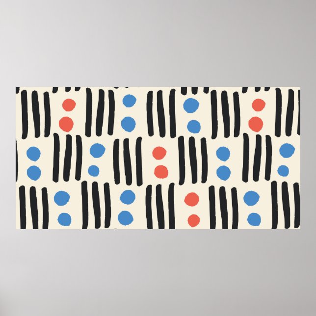 Modern seamless pattern with stripes and dots in b poster (Front)