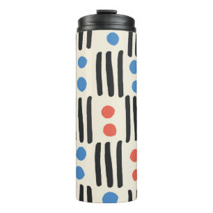 Modern seamless pattern with stripes and dots in b thermal tumbler