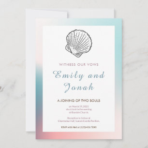 Modern Seashell Wedding Invitation