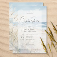 Modern Seaside Watercolor Beach Couples Shower