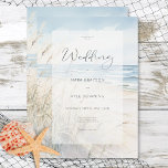 Modern Seaside Watercolor Beach Wedding Invitation<br><div class="desc">Celebrate your special day with the simplicity and tranquillity of a watercolor beach scene. The soft blues of the peaceful sea and sky and the calming neutrals of the sand a sea grasses make this design perfect for your beachside or destination wedding. Created by Simply Farmhouse Press, it's part of...</div>