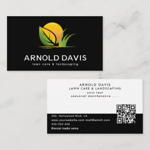  Modern seasonal lawn care and landscaping logo Business Card