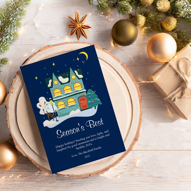 Modern Seasons Best Christmas Flat  Holiday Card (Creator Uploaded)