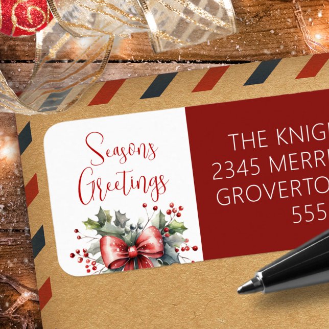 Modern Seasons Greetings Script Red Bow (Creator Uploaded)