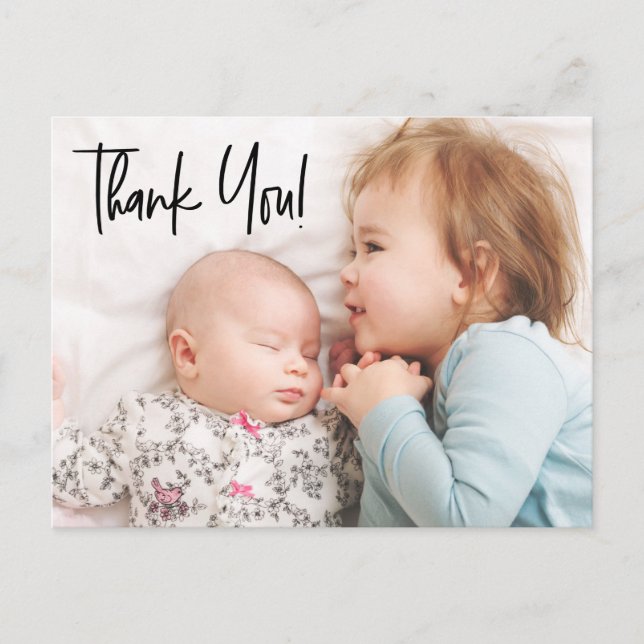 Modern Second Baby Girl Custom Photos Baby Shower  Postcard (Front)