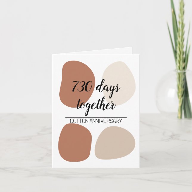 Modern Second wedding anniversary Card (Front)