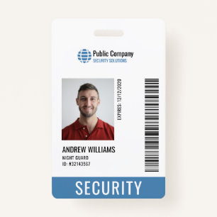Modern Security Company Guard #Cust Request Badge ID Badge