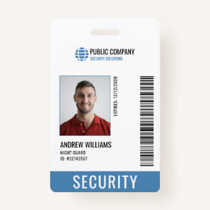 Modern Security Company Guard ID ID Badge
