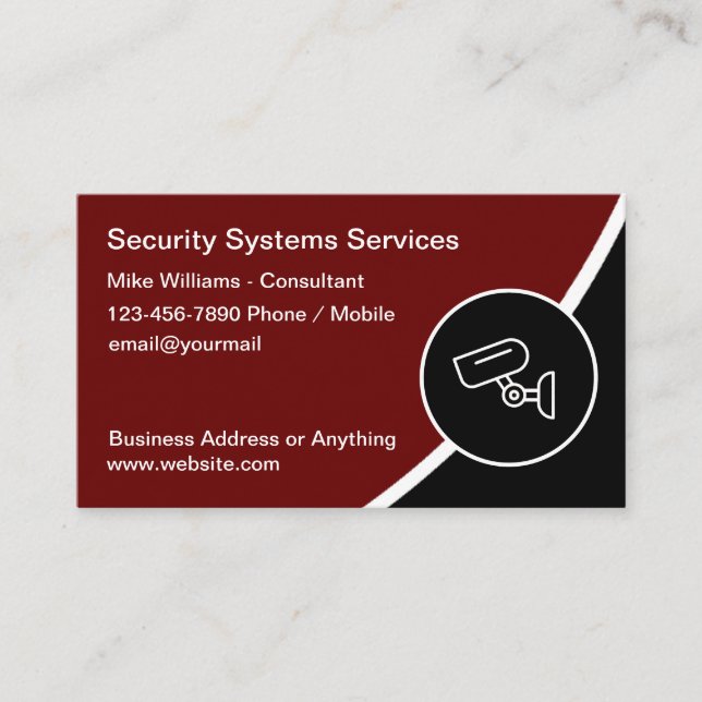 Modern Security Surveillance Business Cards (Front)