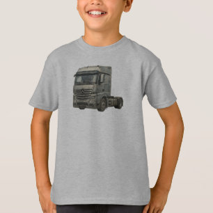 Modern Semi Truck Watercolor Illustration T-Shirt
