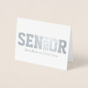 Modern Senior Block Letter   Any Year Graduation Foil Card
