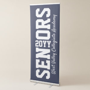 Modern Senior Block Letter Any Year Graduation Retractable Banner