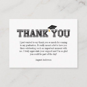 Modern Senior Football Player Thank You Enclosure Card