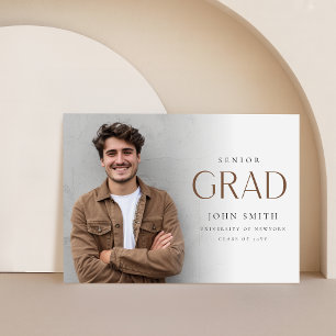 Modern Senior Grad Photo Master Graduation Announcement