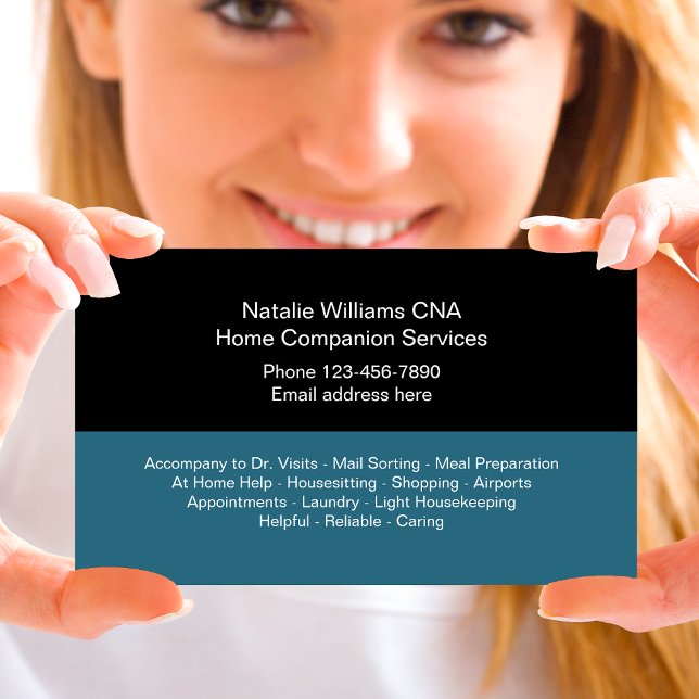 Modern Senior Home Companion CNA Business Card (Creator Uploaded)