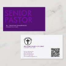 Modern Senior Pastor with Photo Purple