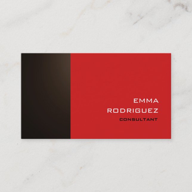 Modern Sepia Brown Red Sophisticated Trendy Style Business Card (Front)