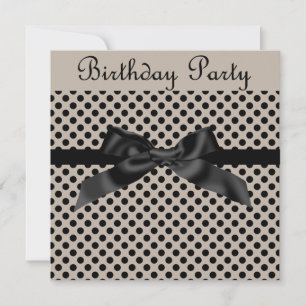 MODERN SEPIA SPOT BOW PARTY INVITATION