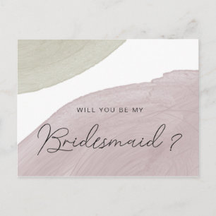 Modern Serenity   Bridesmaid Invitation Postcard
