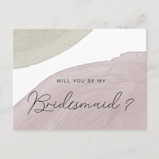 Modern Serenity | Bridesmaid Invitation Postcard (Front)