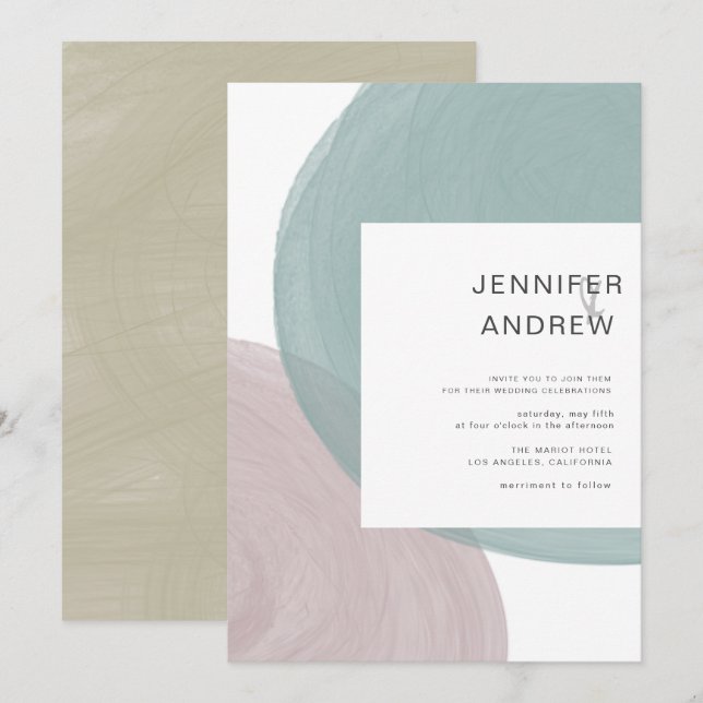 Modern Serenity Minimalist Wedding Invitation (Front/Back)