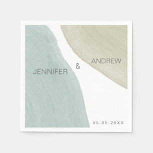 Modern Serenity Monogram Paper Napkin