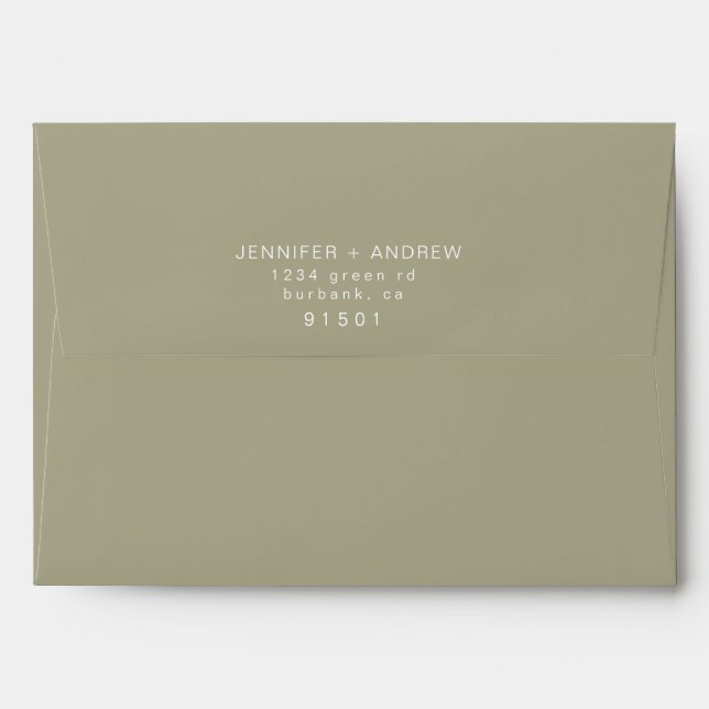 Modern Serenity | Pre-Addressed Wedding Envelope (Back (Top Flap))
