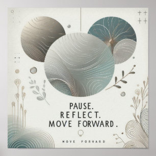 Modern Serenity Quote Calm Botanical Typography Poster