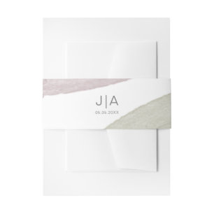 Modern Serenity   Wedding Belly Band Invitation Belly Band