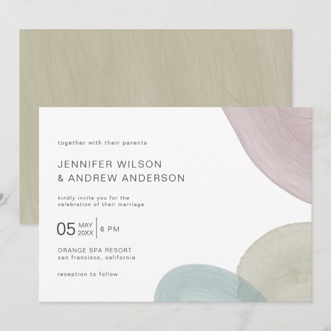 Modern Serenity | Wedding  Invitation (Front/Back)