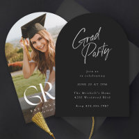 Modern Serif Elegant Arch Photo Graduation Dual