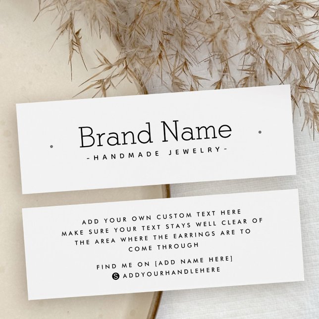 Modern serif minimal stud earring display card (Modern serif minimal stud earring display card)