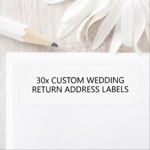 Modern Set of 30 Custom Wedding Return Address