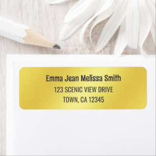 Modern Seventies Vibe Golden Return Address