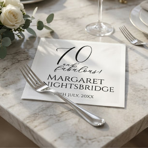 Modern Seventy and Fabulous 70th Birthday Party Napkin