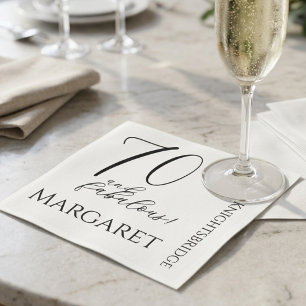 Modern Seventy and Fabulous 70th Birthday Party Napkin